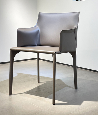 安驹-北欧现代简约马鞍皮餐椅洽谈椅扶手椅DC030