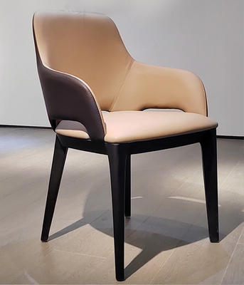 安驹-实木双色皮质餐椅办公椅休闲椅DC037