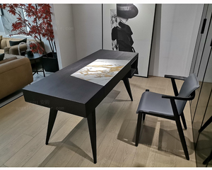 安驹-高端中式岩板实木书桌书台