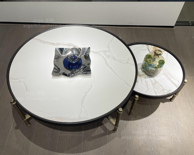 安驹-岩板圆形茶几