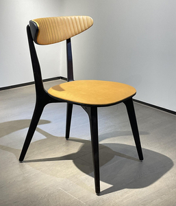 安驹-白腊木餐椅橙色灰色餐椅Y151A