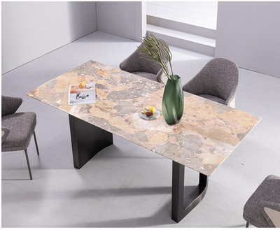 安驹-天然玫瑰金奢石餐桌